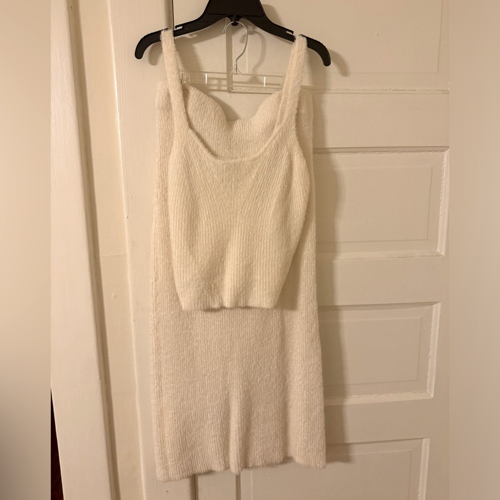 3 piece matching set skirt top and sweater